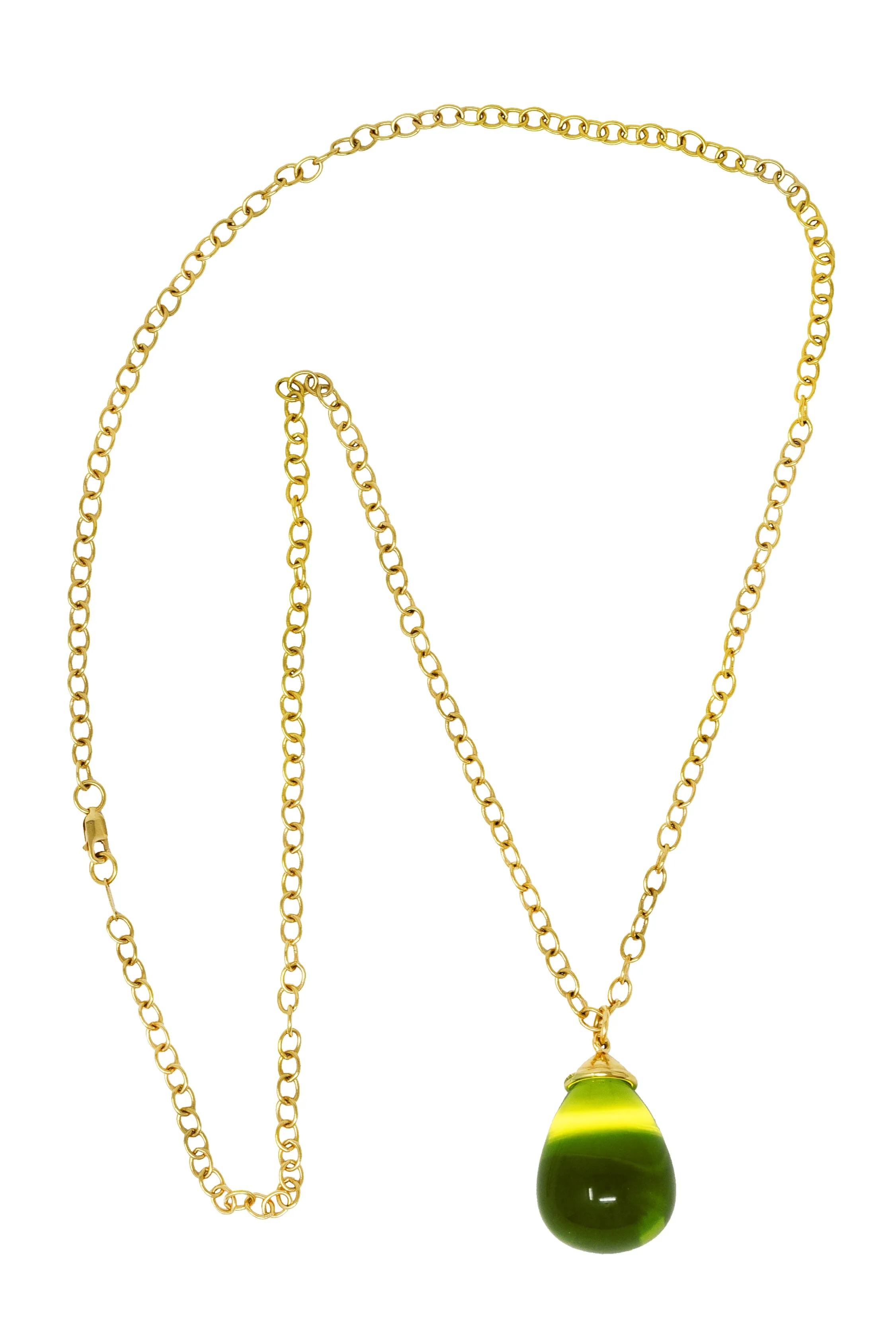 Paloma Picasso Tiffany & Co. Crystal Quartz 18 Karat Yellow Gold Pendant Necklace