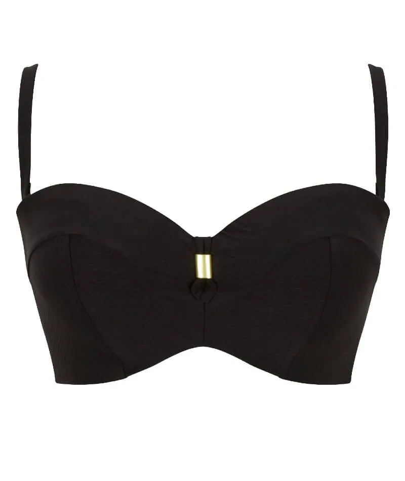 Panache Swimwear Marianna D-H Cup Bandeau Bikini Top - Black