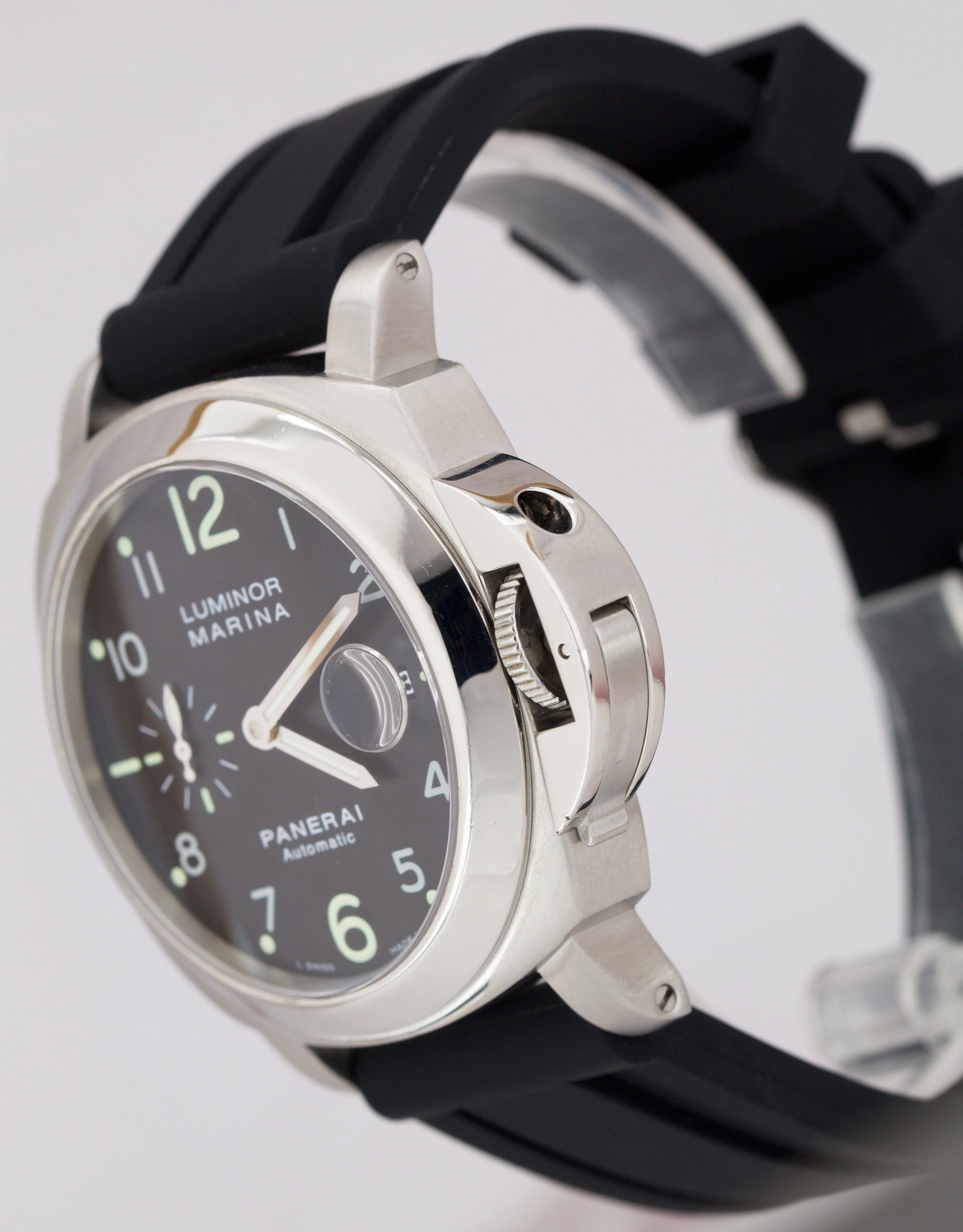Panerai PAM 164 44mm Luminor Marina Stainless Rubber Automatic Watch PAM00164