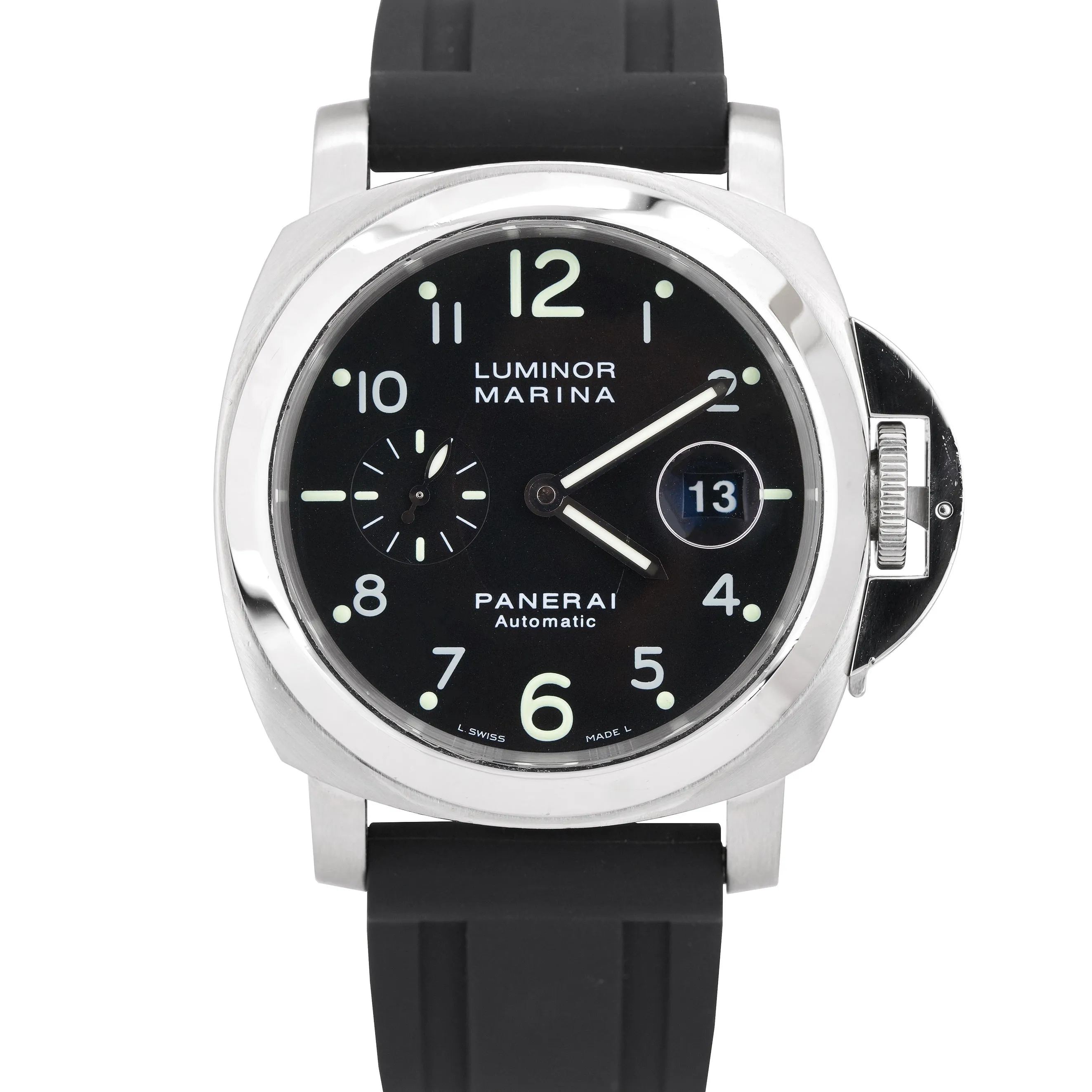 Panerai PAM 164 44mm Luminor Marina Stainless Rubber Automatic Watch PAM00164