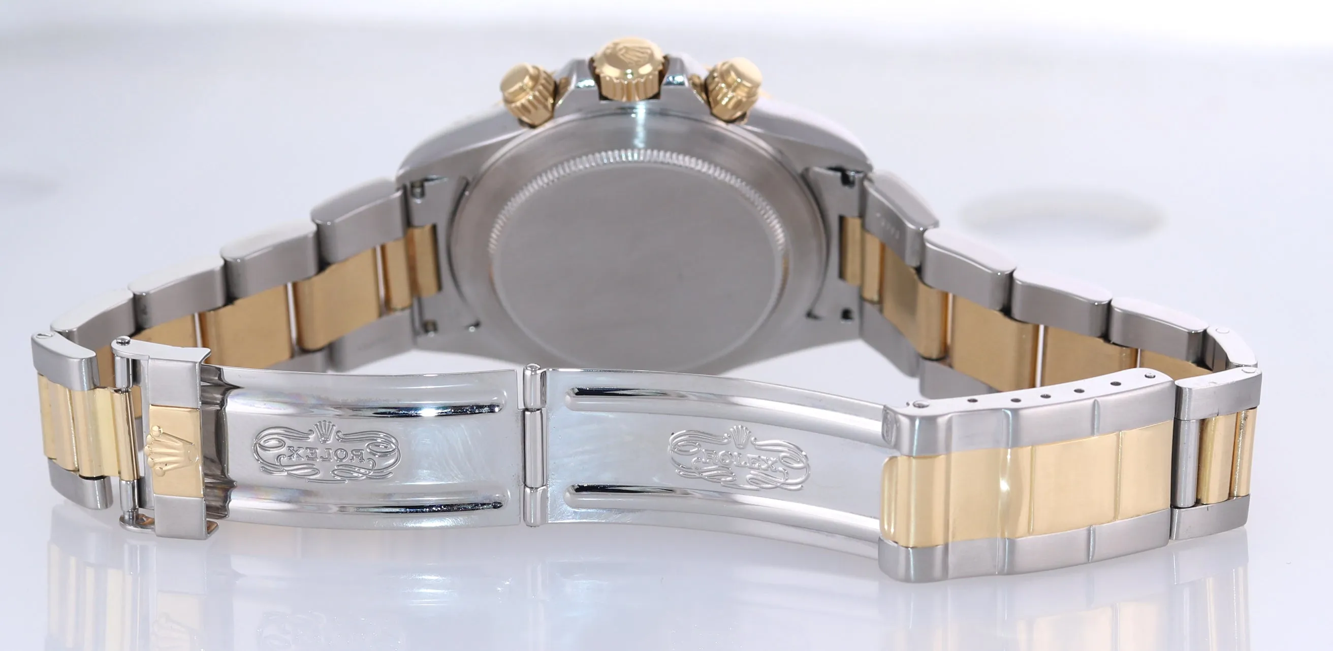 Papers 2011 RSC Rolex Daytona 16523 Zenith White Chrono Two Tone Gold Steel Watc