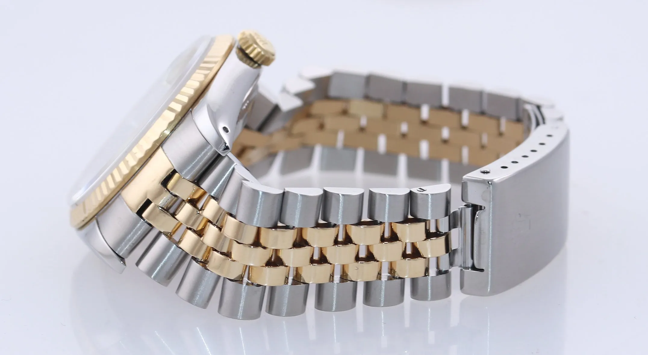 PAPERS Rolex DateJust 36mm 16233 Two Tone 18k Gold Jubilee Champagne Watch Box