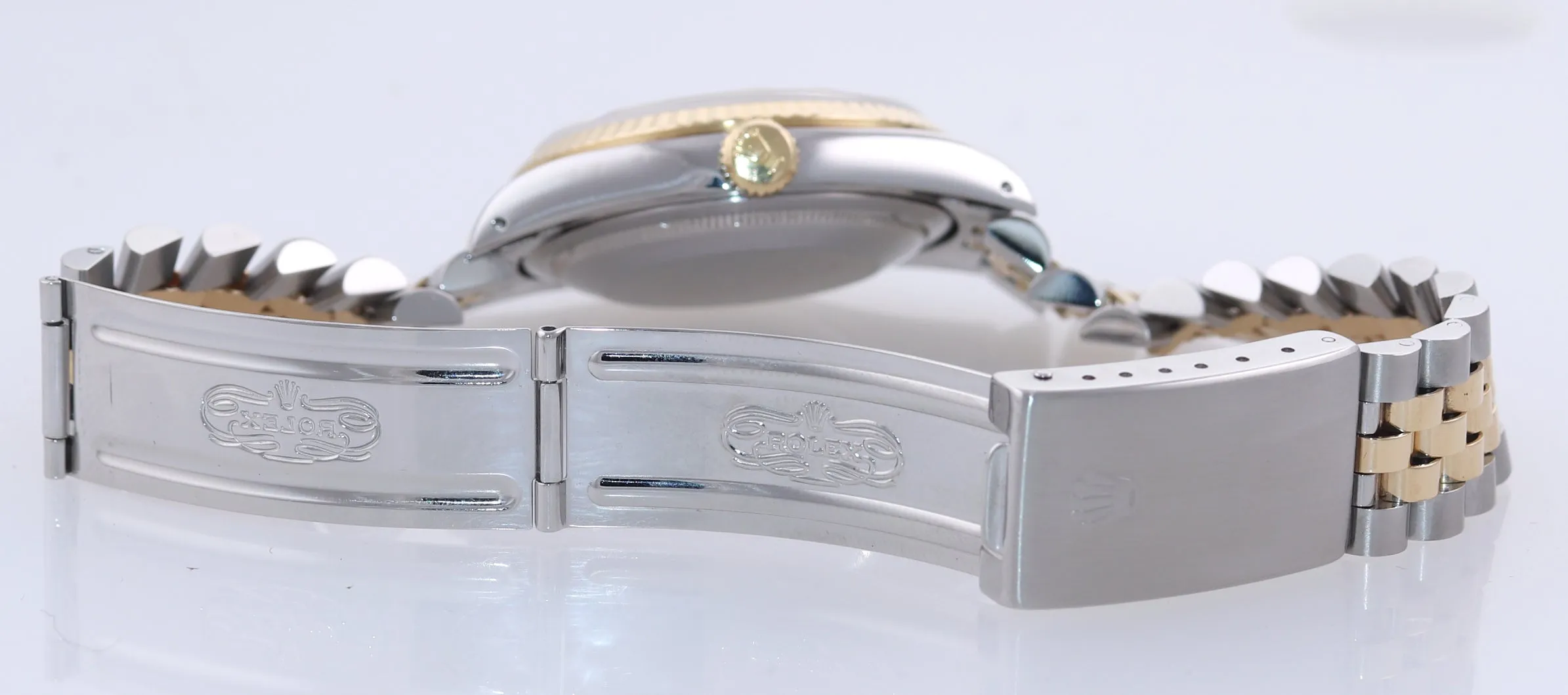 PAPERS Rolex DateJust 36mm 16233 Two Tone 18k Gold Jubilee Champagne Watch Box