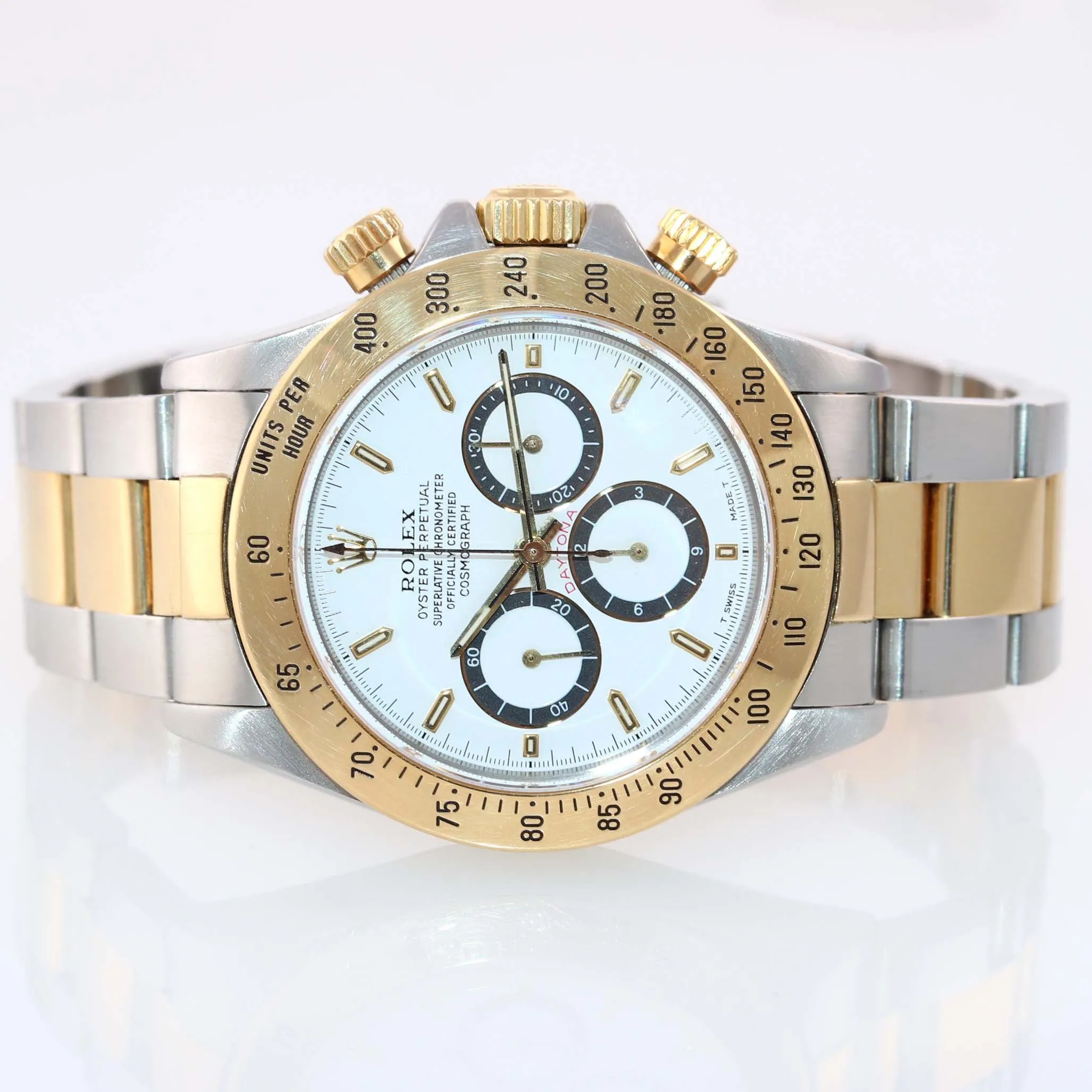 Papers Rolex Daytona Inverted 6 16523 Zenith White Dial 18k Gold Watch Box