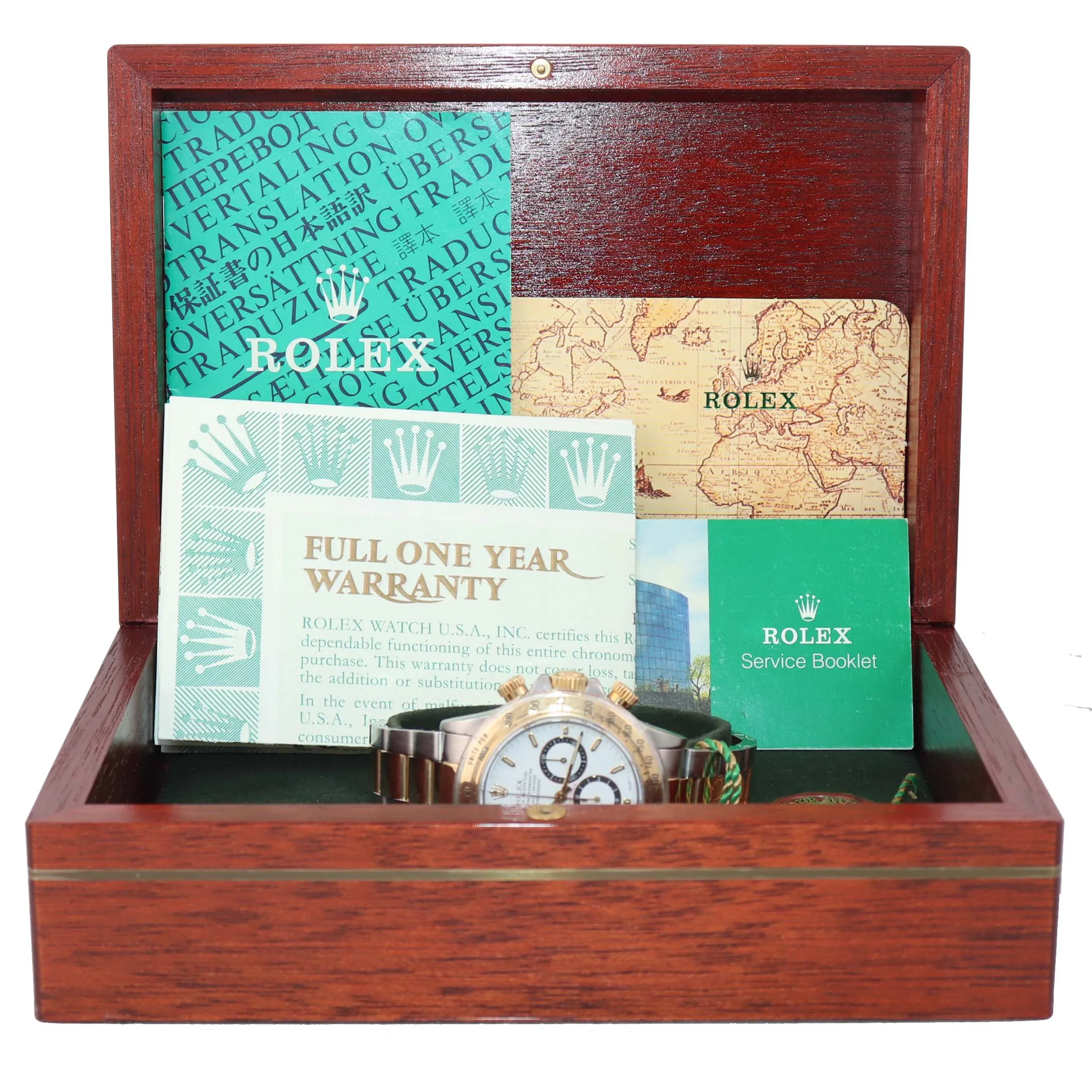 Papers Rolex Daytona Inverted 6 16523 Zenith White Dial 18k Gold Watch Box