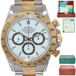 Papers Rolex Daytona Inverted 6 16523 Zenith White Dial 18k Gold Watch Box