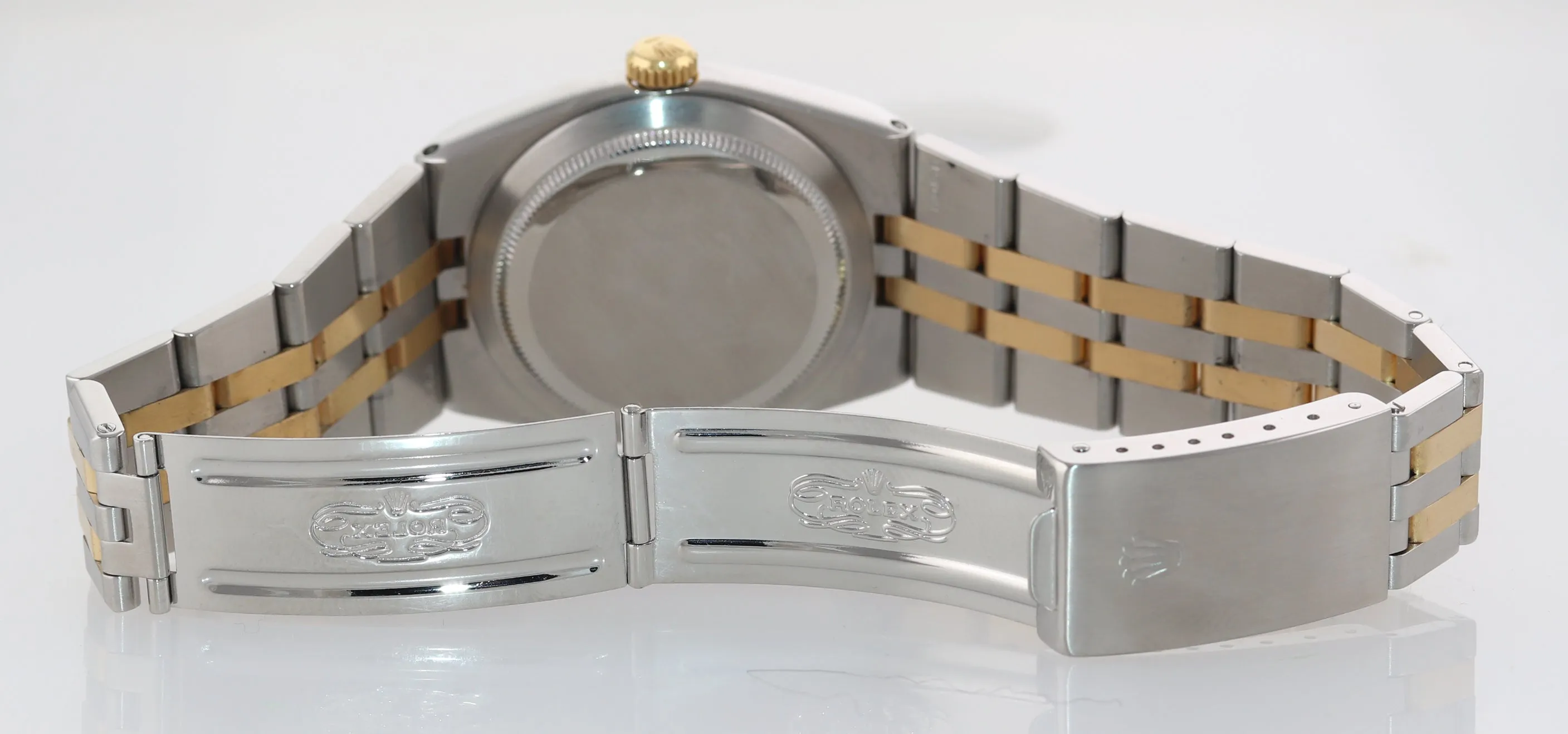 PAPERS Rolex OysterQuartz DateJust 17013 Two-Tone Gold Steel Champagne Watch