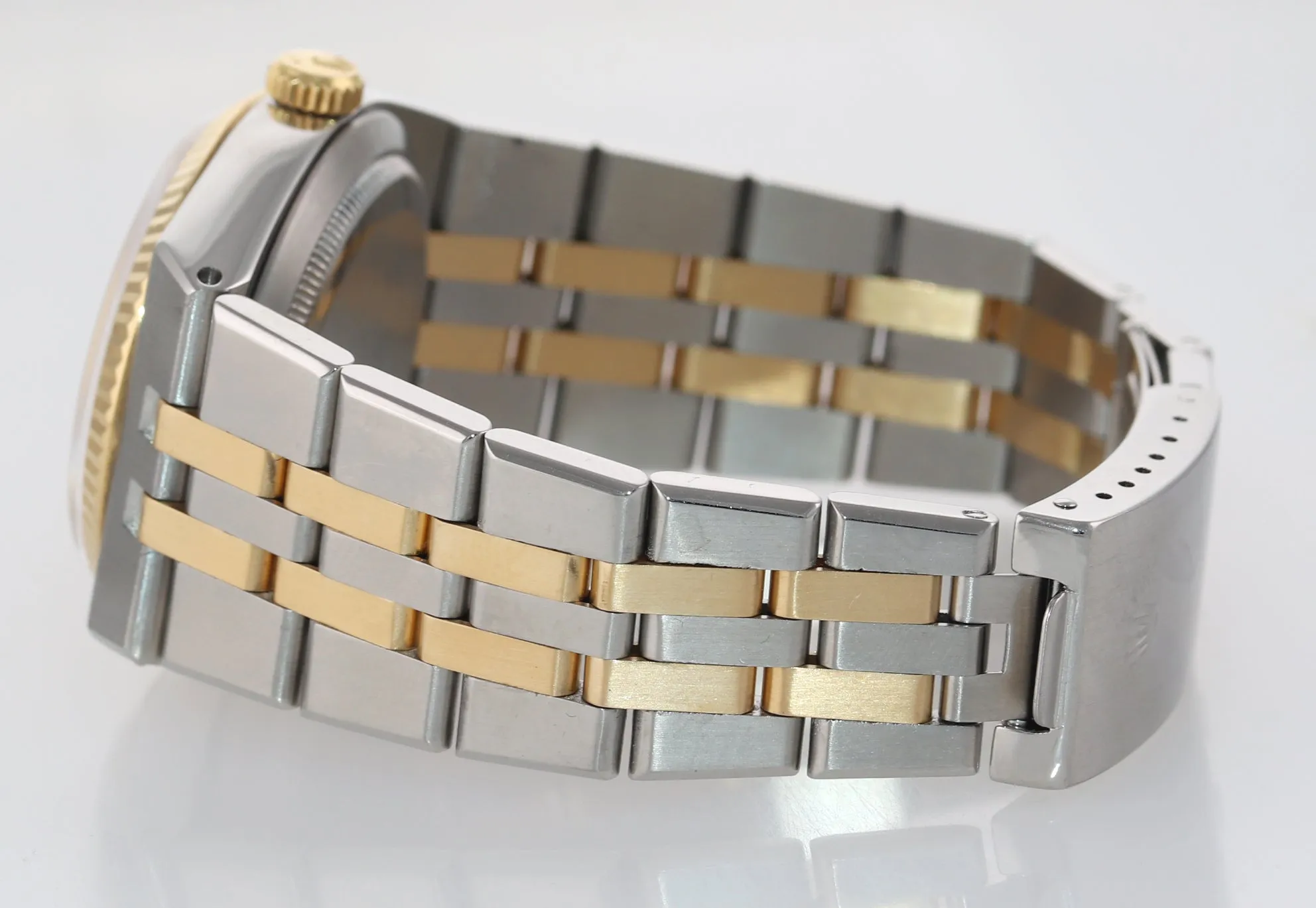 PAPERS Rolex OysterQuartz DateJust 17013 Two-Tone Gold Steel Champagne Watch