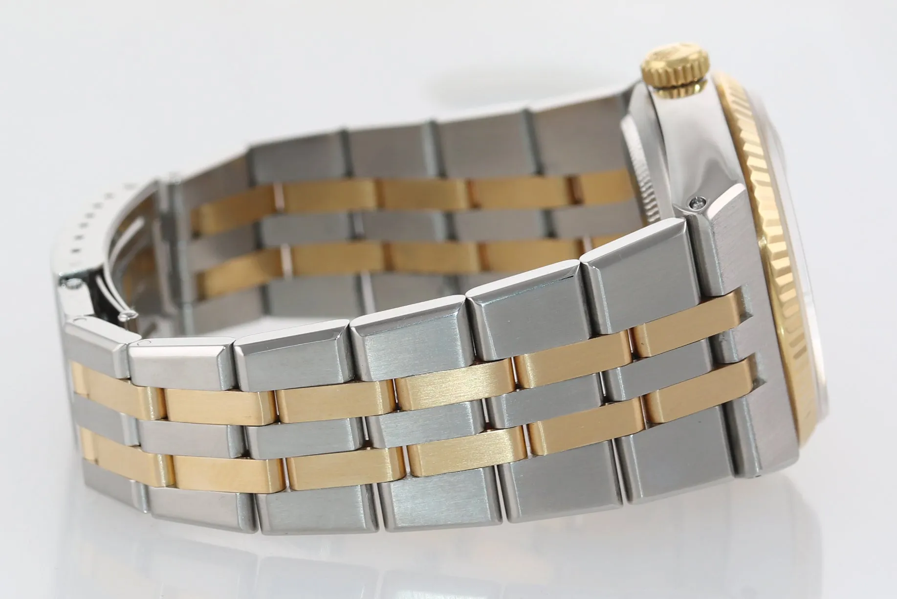 PAPERS Rolex OysterQuartz DateJust 17013 Two-Tone Gold Steel Champagne Watch
