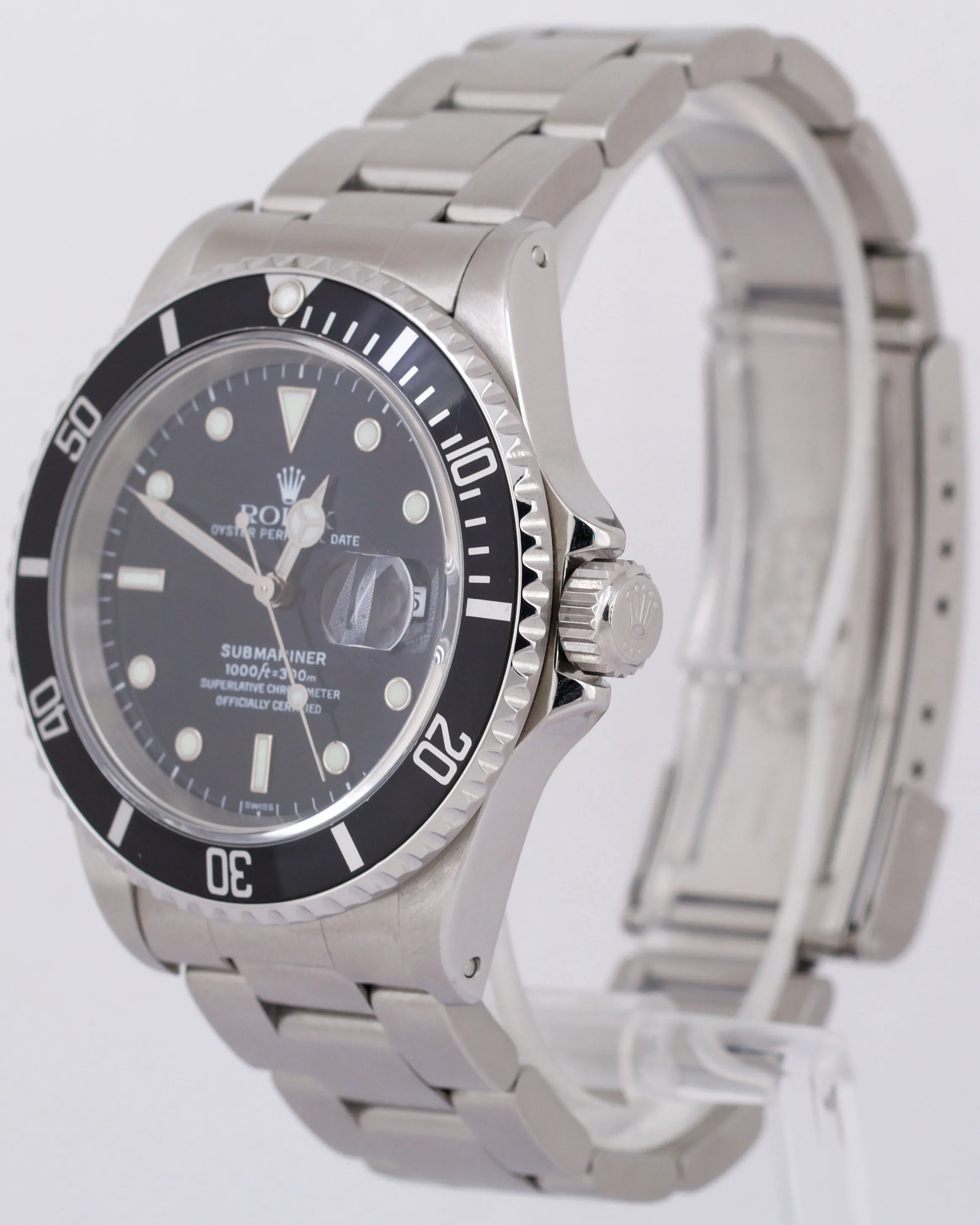 PAPERS Rolex Submariner Date 40mm Black SWISS ONLY Steel Oyster 16610 Watch BOX