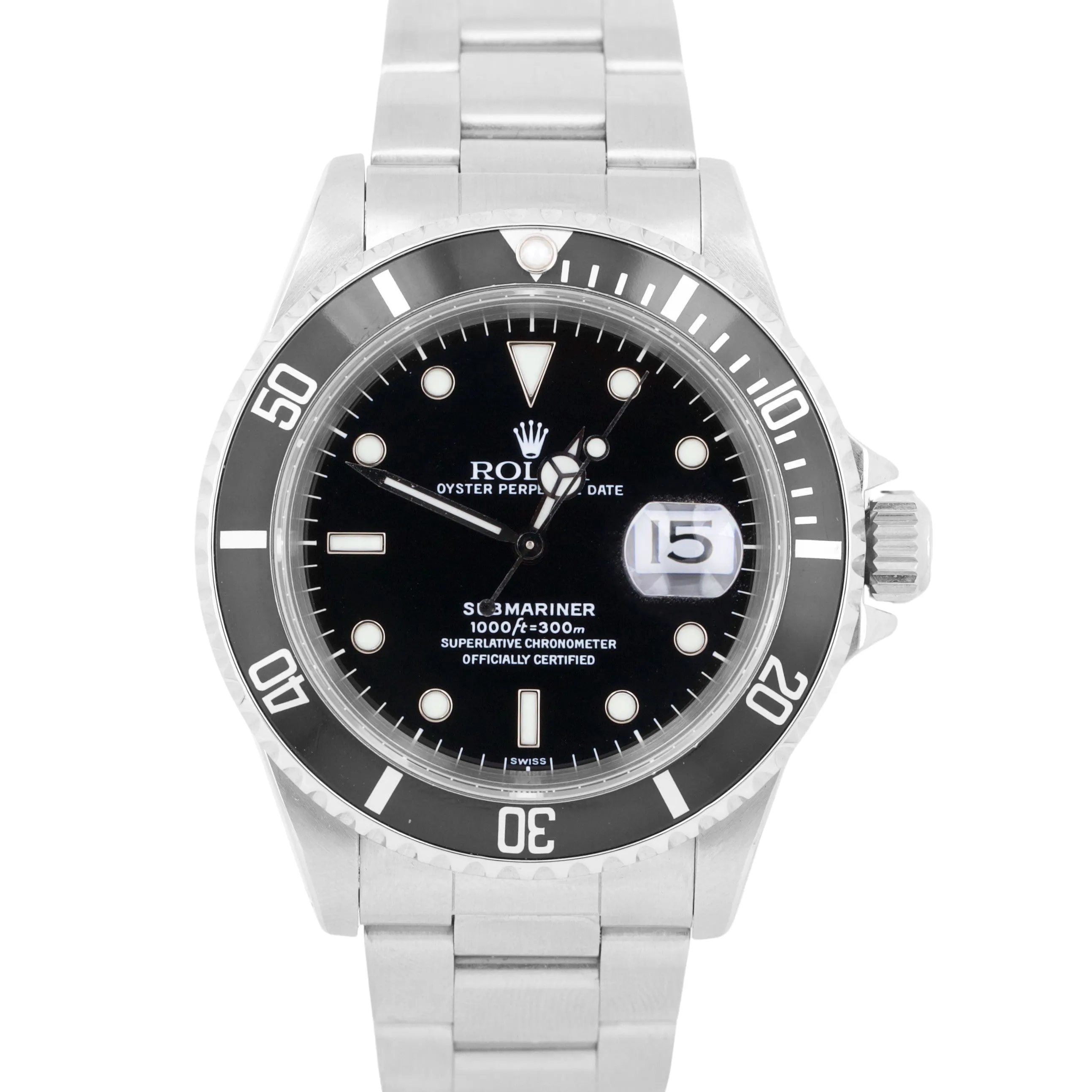 PAPERS Rolex Submariner Date 40mm Black SWISS ONLY Steel Oyster 16610 Watch BOX