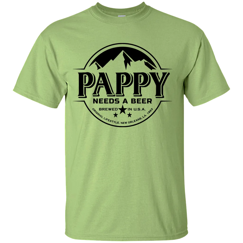 Pappy Daddy Needs A Beer Logo Father's Mother's Day Dad Papa Veteran Gift Unisex T-Shirt