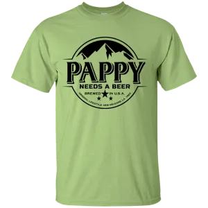 Pappy Daddy Needs A Beer Logo Father's Mother's Day Dad Papa Veteran Gift Unisex T-Shirt