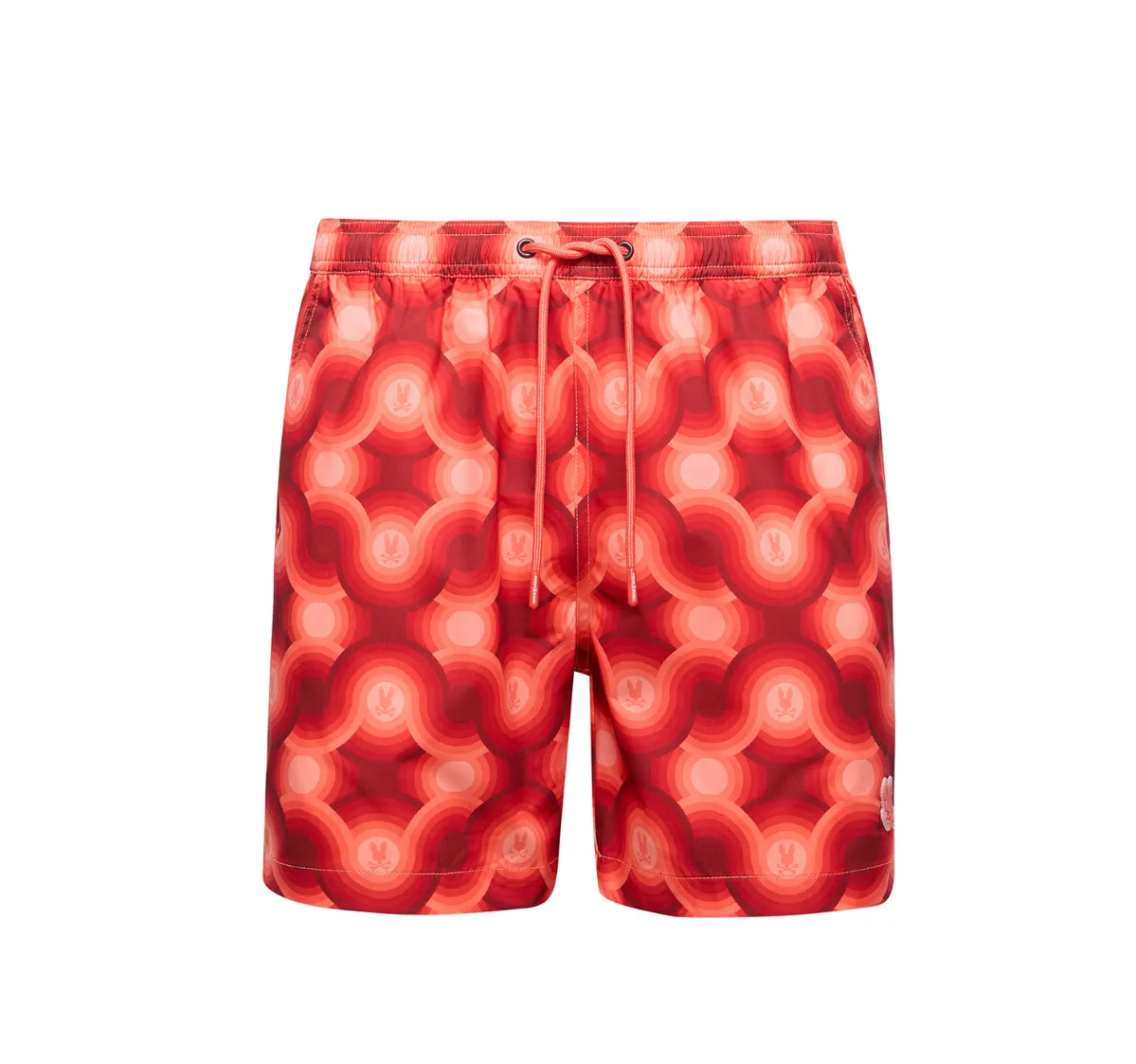 Paros printed swim trunk-hot coral