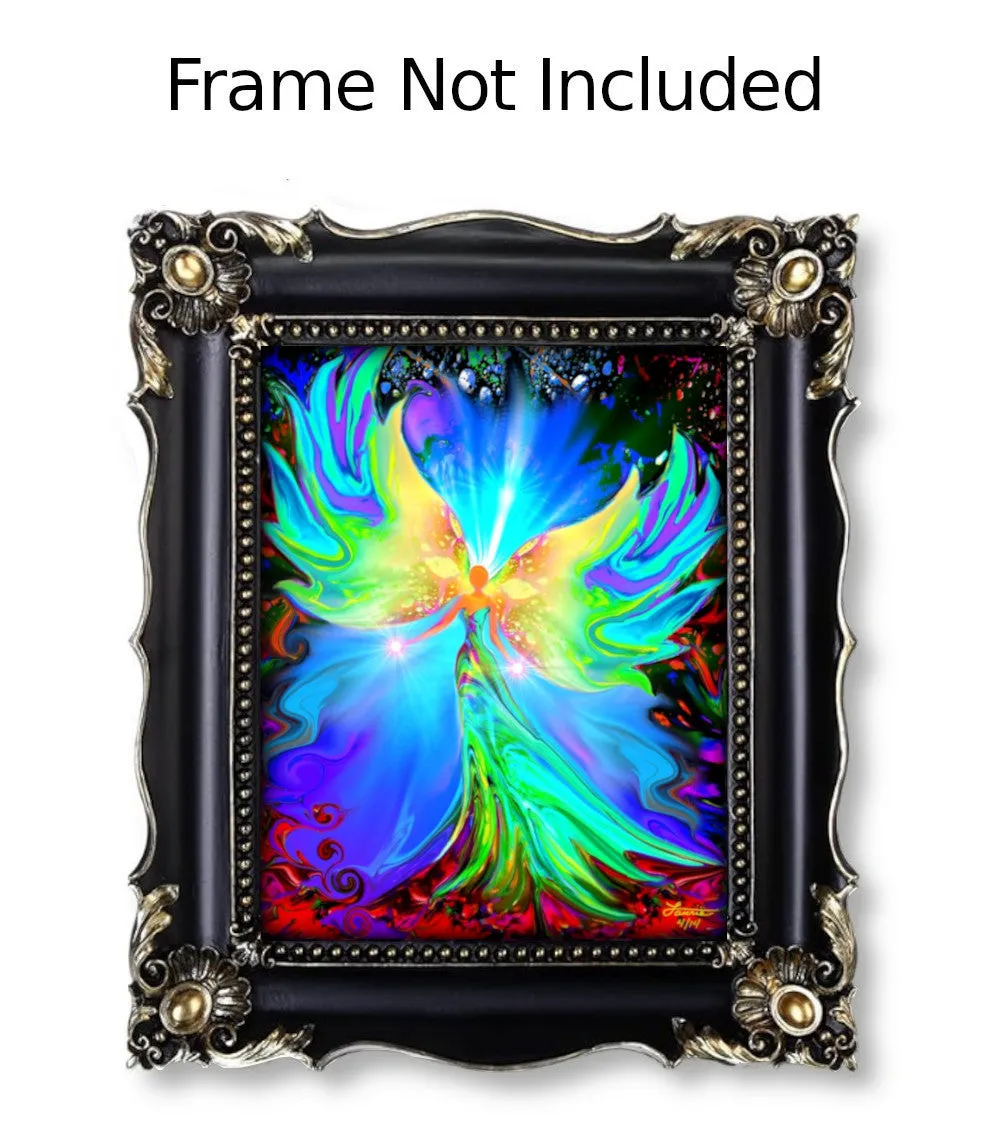 Pastel Angel Art, Metaphysical Wall Decor, Flowing Reiki Energy -  "Ease"