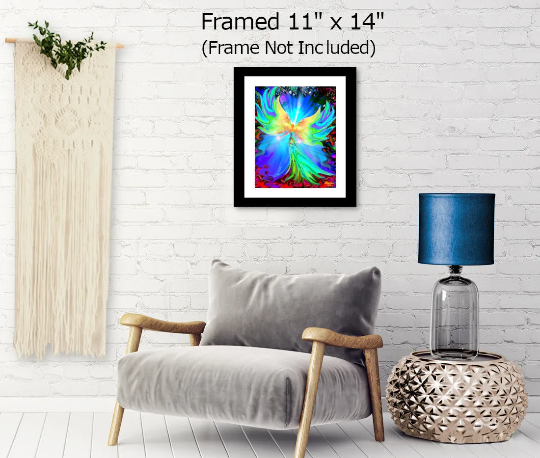 Pastel Angel Art, Metaphysical Wall Decor, Flowing Reiki Energy -  "Ease"