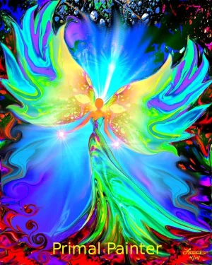 Pastel Angel Art, Metaphysical Wall Decor, Flowing Reiki Energy -  "Ease"