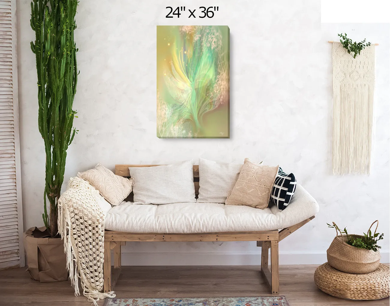 Pastel Ethereal Angel Art Print, Contemporary Abstract Artwork with Symbolism - "Higher Self"