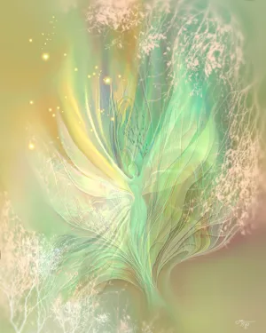 Pastel Ethereal Angel Art Print, Contemporary Abstract Artwork with Symbolism - "Higher Self"
