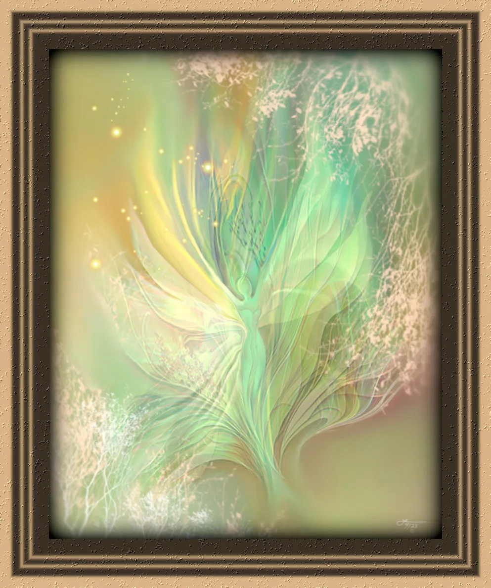 Pastel Ethereal Angel Art Print, Contemporary Abstract Artwork with Symbolism - "Higher Self"