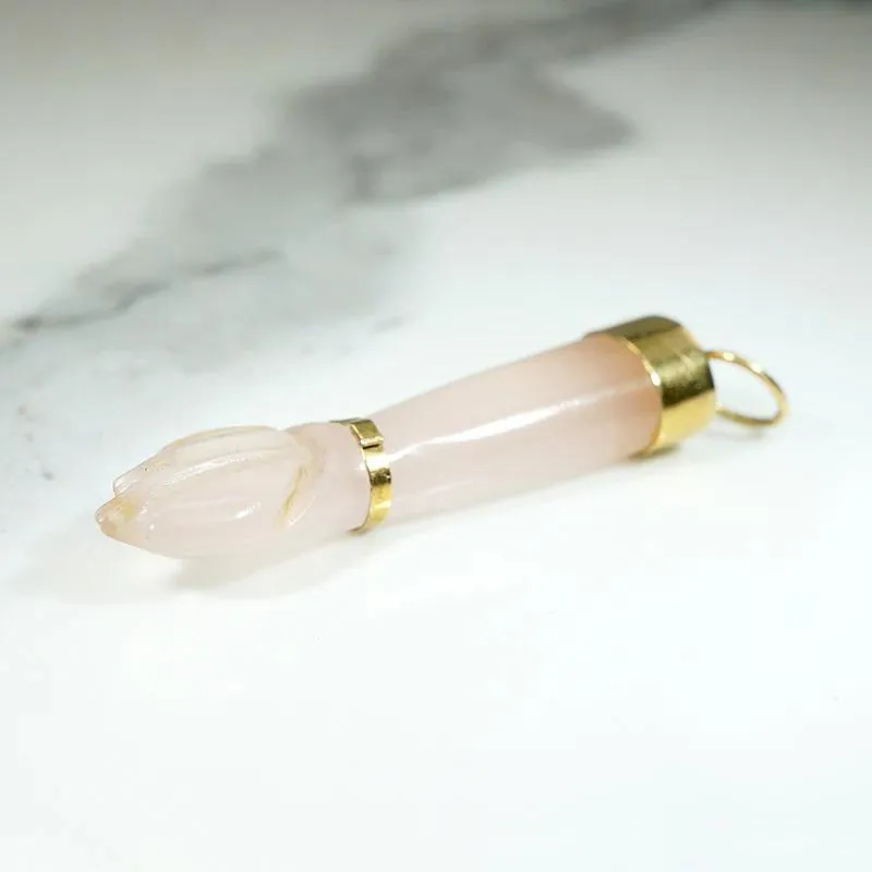 Pastel Rose Quartz Figa with 18k Fittings