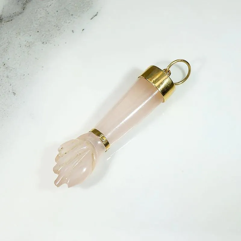 Pastel Rose Quartz Figa with 18k Fittings