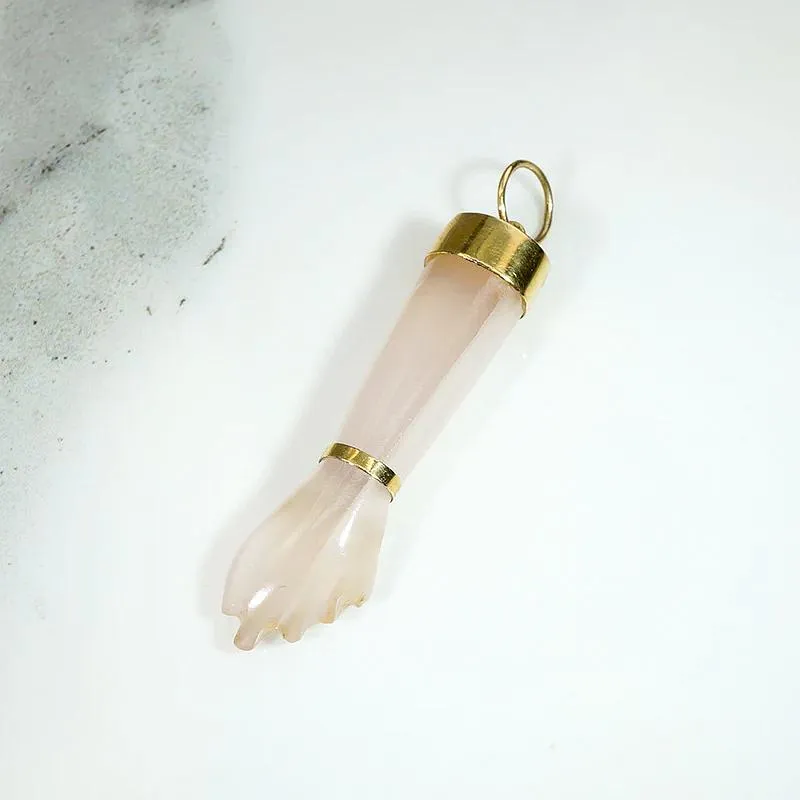 Pastel Rose Quartz Figa with 18k Fittings