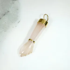 Pastel Rose Quartz Figa with 18k Fittings