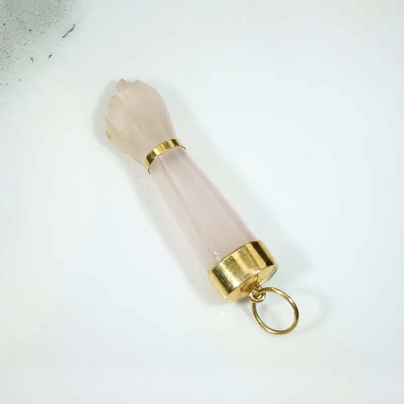 Pastel Rose Quartz Figa with 18k Fittings