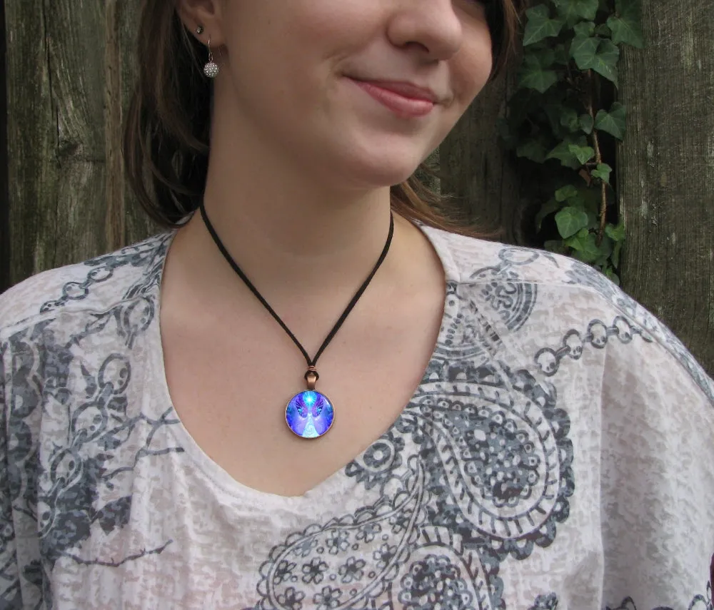 Pastel Violet Necklace, Metaphysical Angel Art Pendant - "Hope"