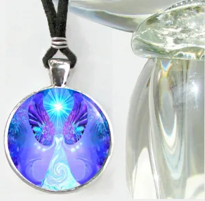 Pastel Violet Necklace, Metaphysical Angel Art Pendant - "Hope"