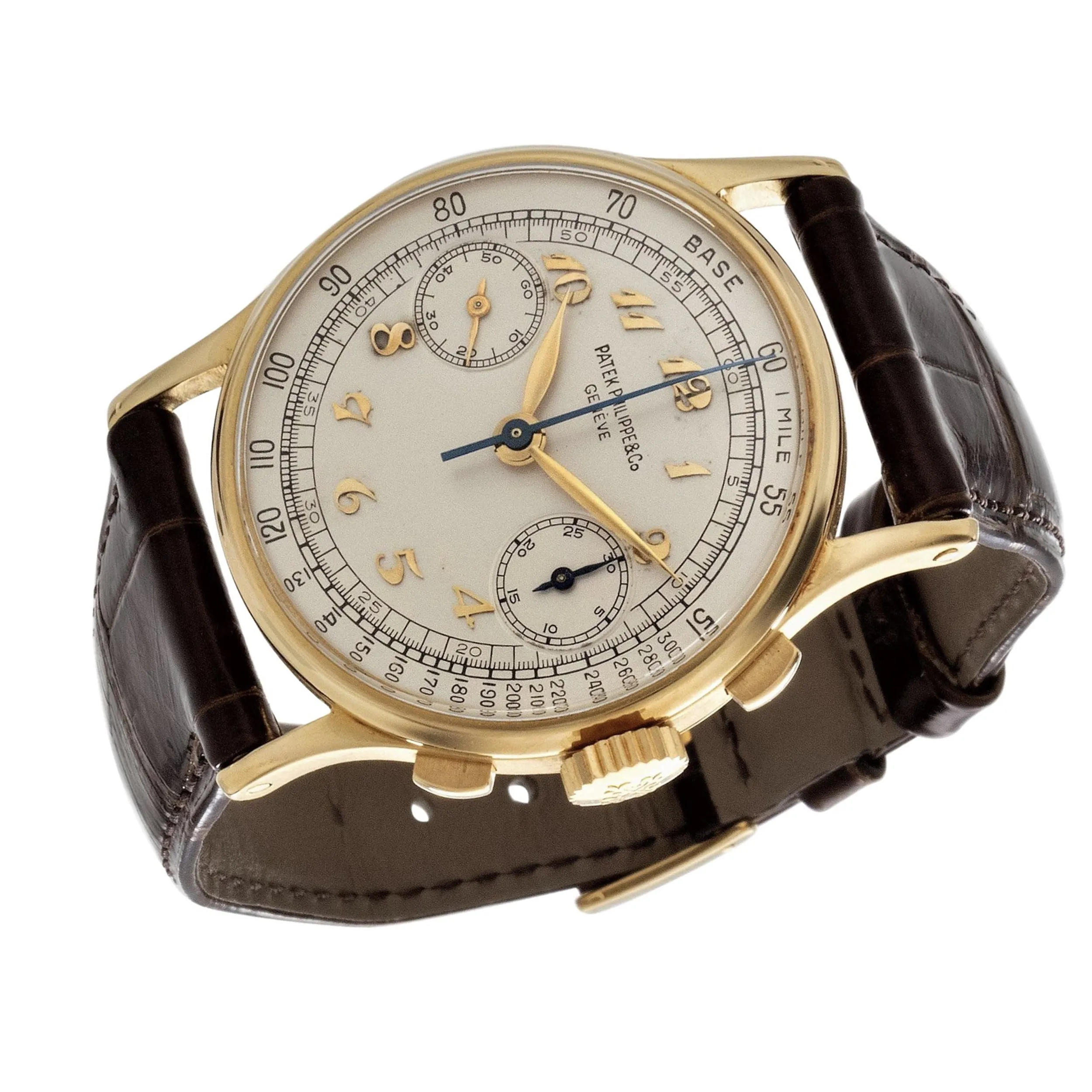 Patek Philippe 130J Original Breguet Dial Chronograph Watch circa 1944