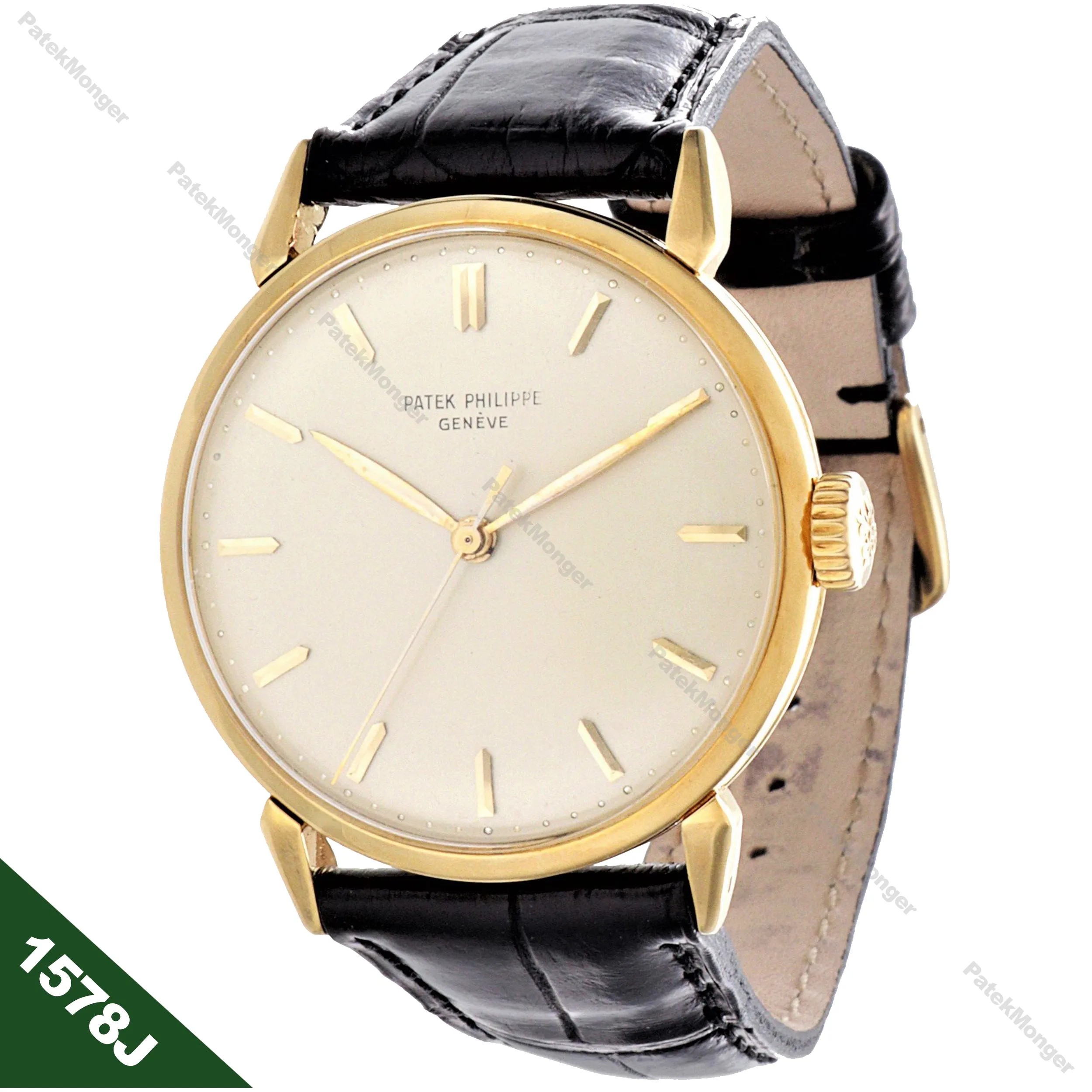 Patek Philippe 1578J Vintage Calatrava Watch 36mm with "Spider Lugs" Circa 1956
