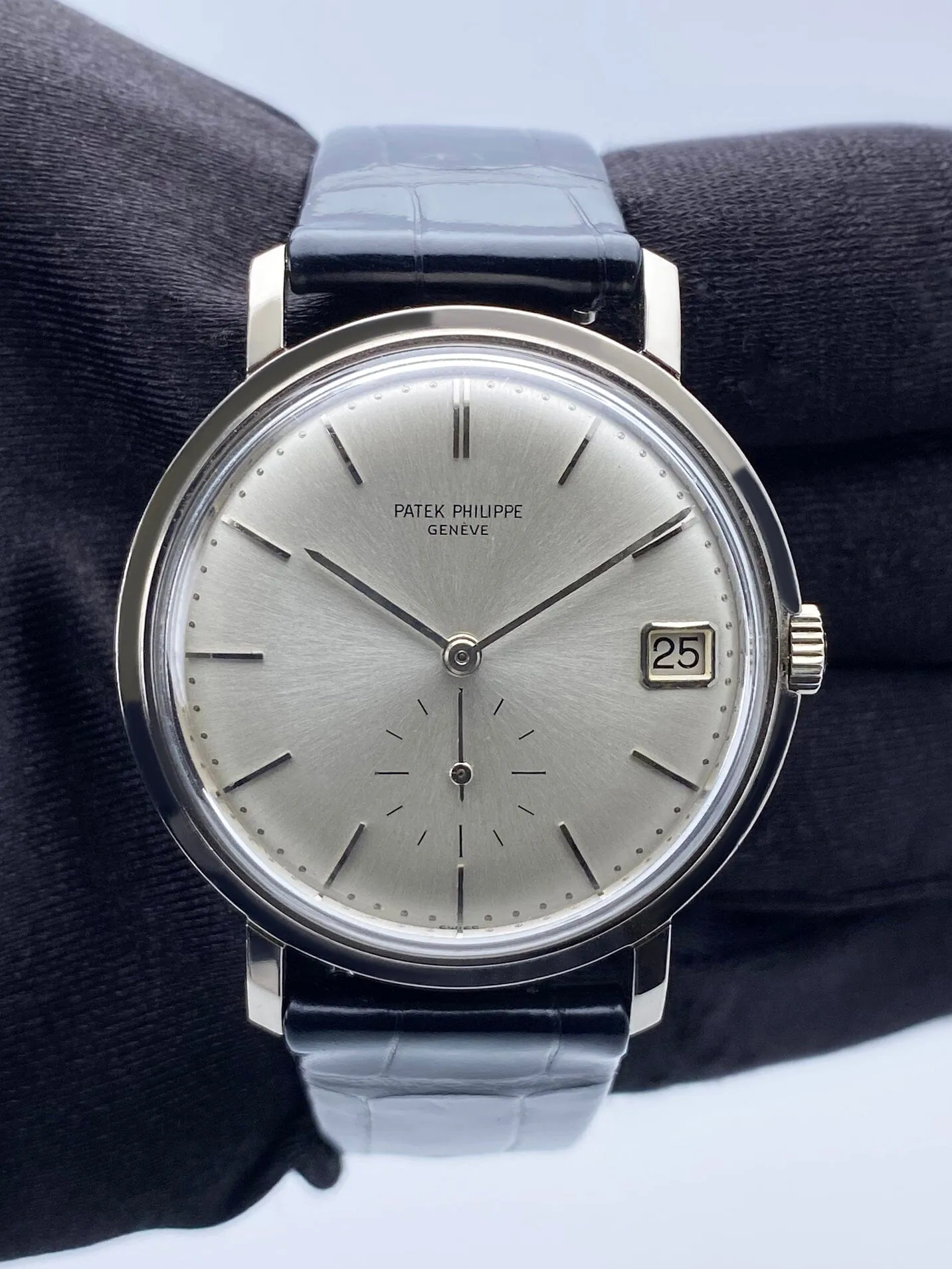 Patek Philippe Calatrava 3445G 18K White Gold Mens Watch With Archives