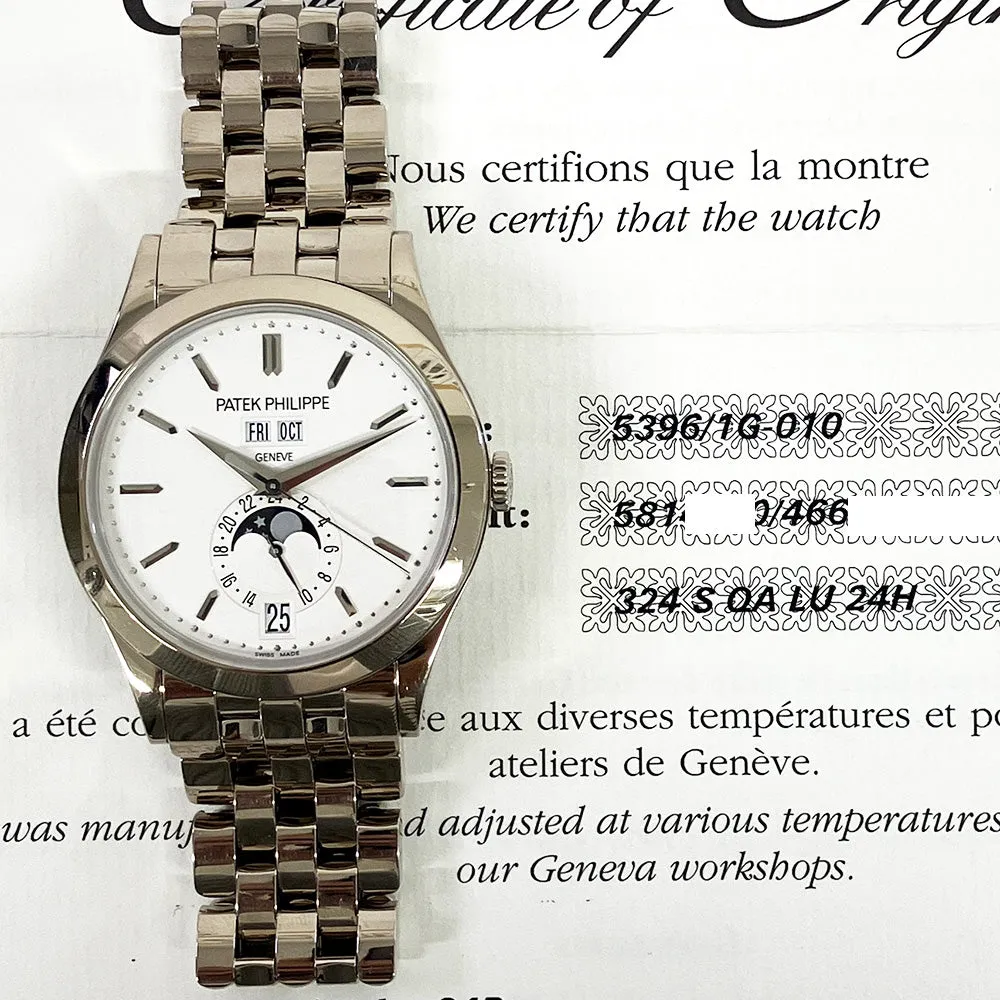 Patek Philippe Complications Annual Calendar 5396/1G-010 Silver Dial Mar 2015