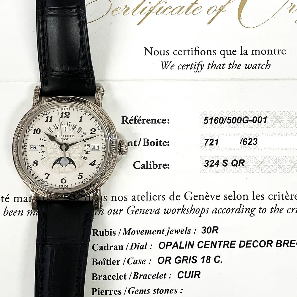 Patek Philippe Grand Complications 5160/500G-001 White Dial Dec 2018