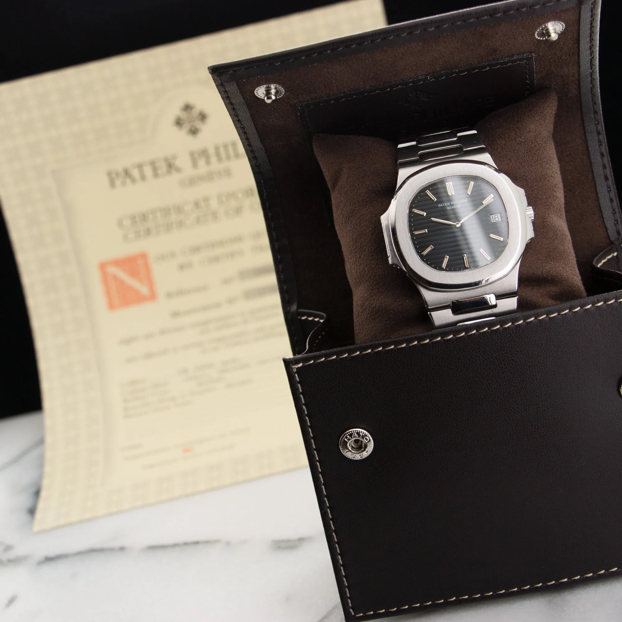 Patek Philippe Nautilus Jumbo Watch Ref. 3700 with Original Warranty