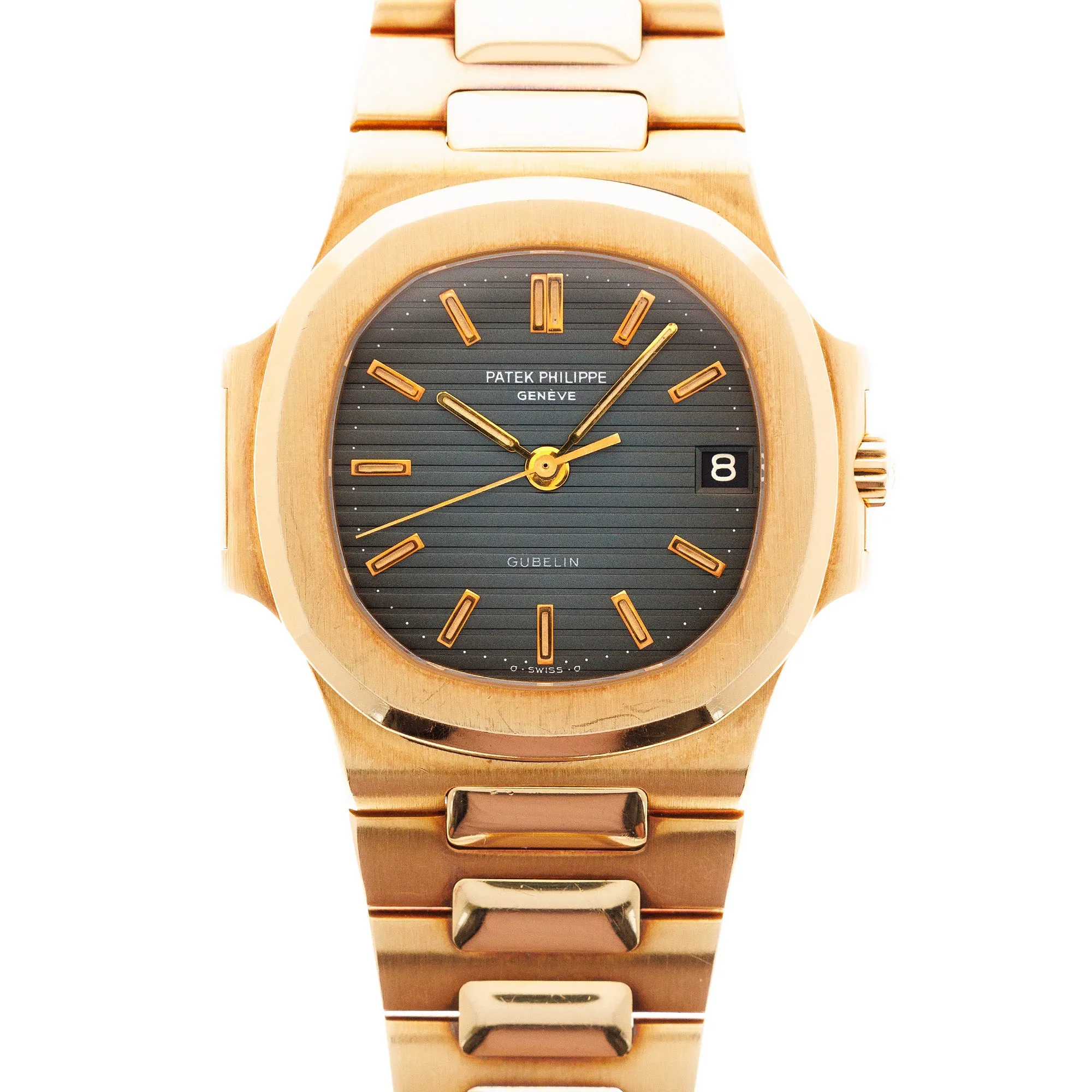 Patek Philippe Yellow Gold Nautilus Watch Ref. 3800 retailed by Gubelin  in Top Condition