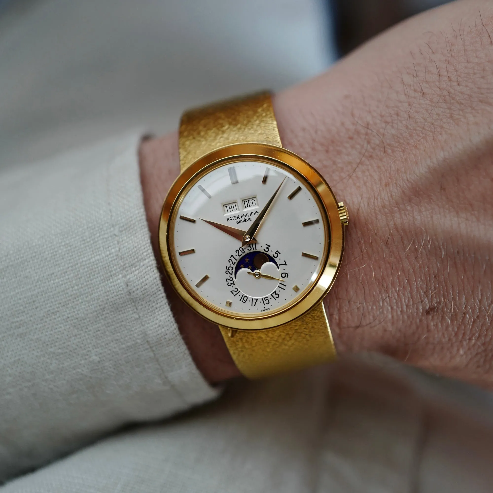 Patek Philippe Yellow Gold Perpetual Calendar Ref. 3448 on a Bracelet (Private Sale)