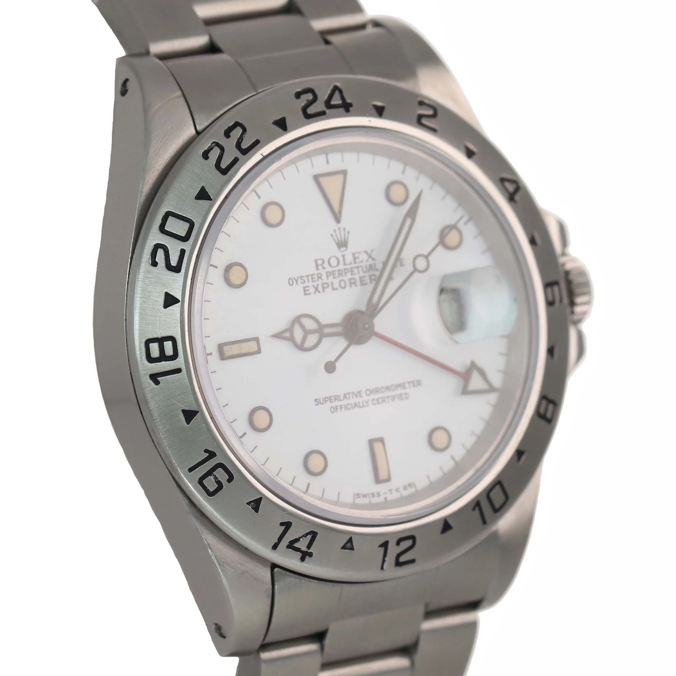 PATINA TRITIUM Rolex Explorer 2 16570 Stainless Steel White Polar GMT 40mm Watch