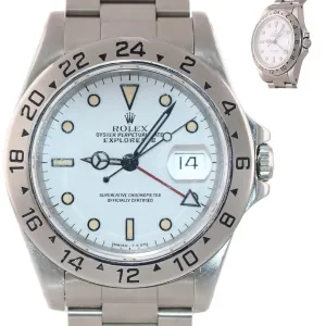 PATINA TRITIUM Rolex Explorer 2 16570 Stainless Steel White Polar GMT 40mm Watch
