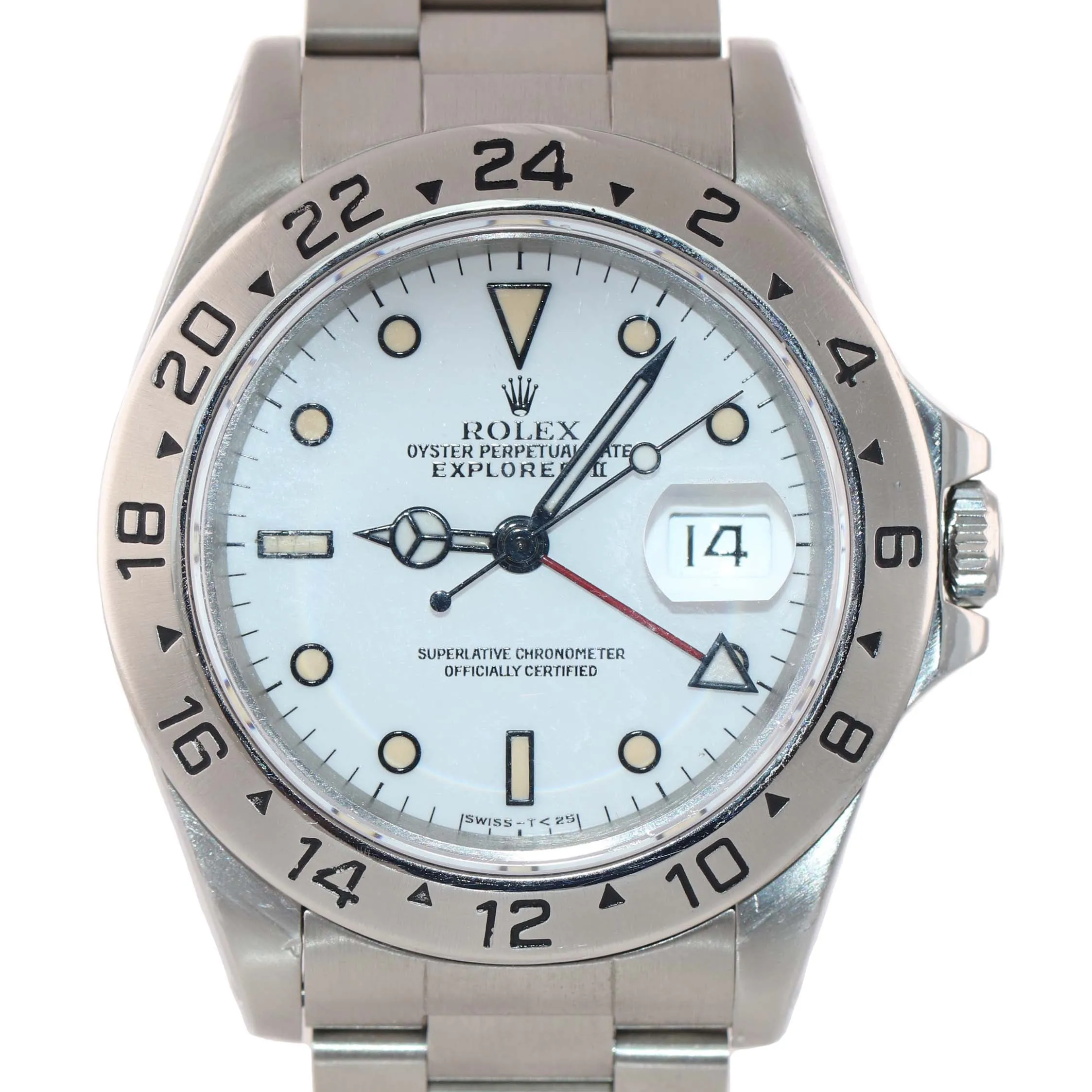 PATINA TRITIUM Rolex Explorer 2 16570 Stainless Steel White Polar GMT 40mm Watch