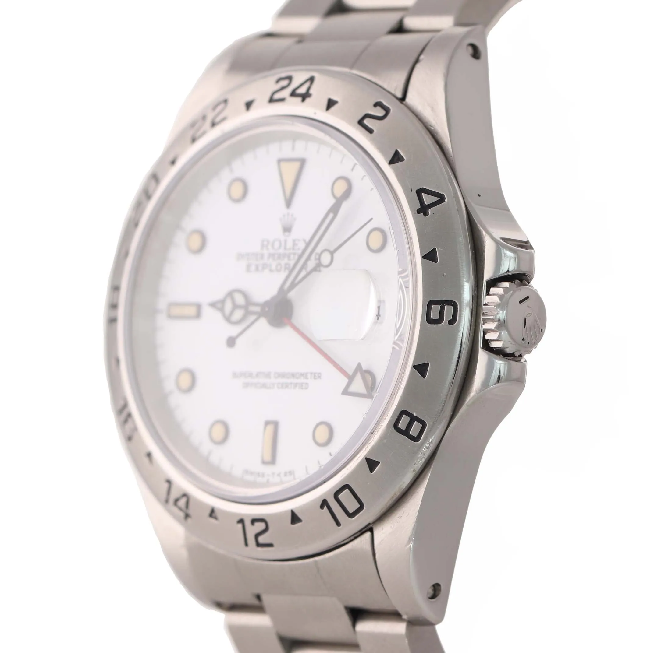 PATINA TRITIUM Rolex Explorer 2 16570 Stainless Steel White Polar GMT 40mm Watch