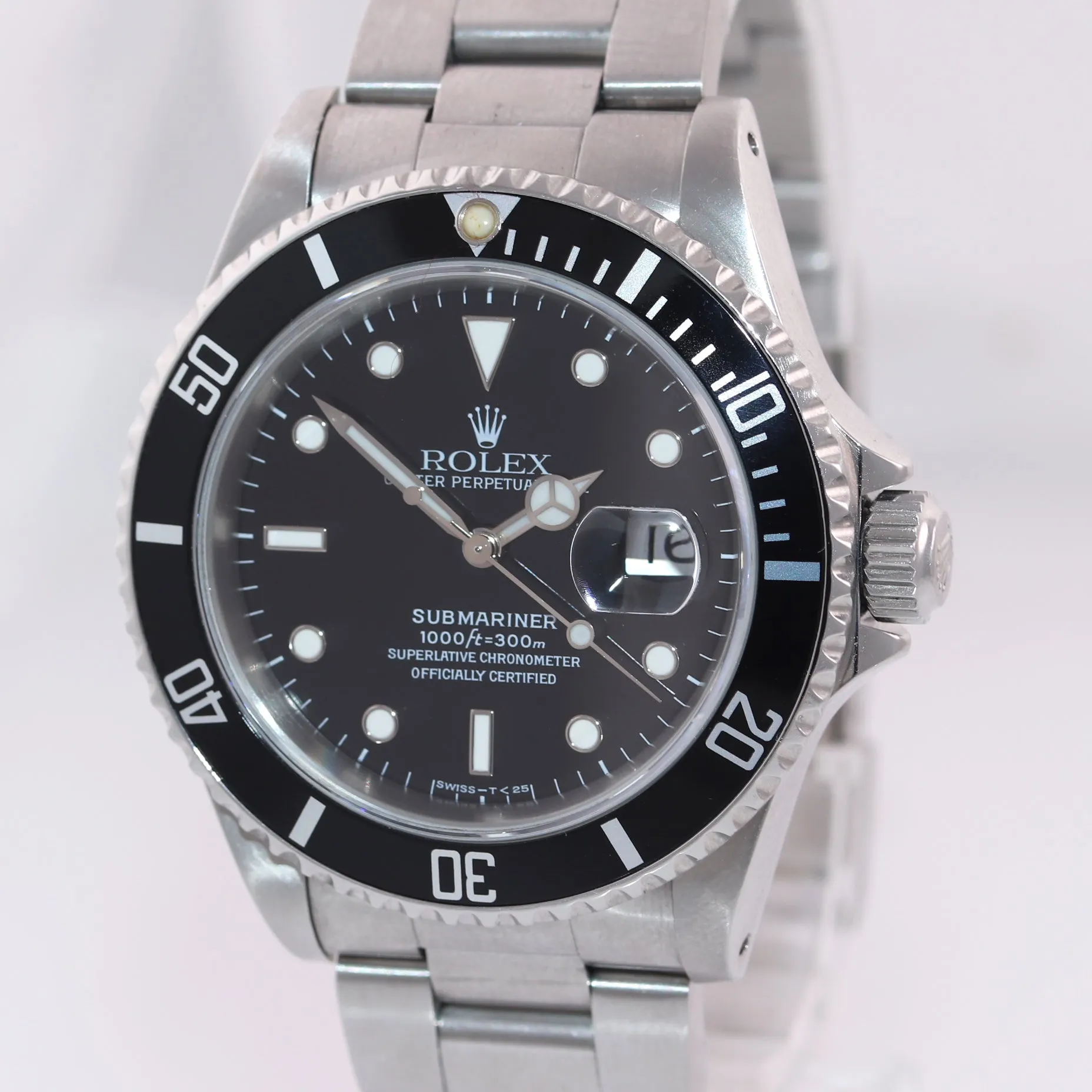 PATINA TRITIUM Rolex Submariner Date 16610 Steel Black 40mm Dive Watch Box