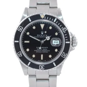 PATINA TRITIUM Rolex Submariner Date 16800 16610 Steel Black 40mm Dive Watch