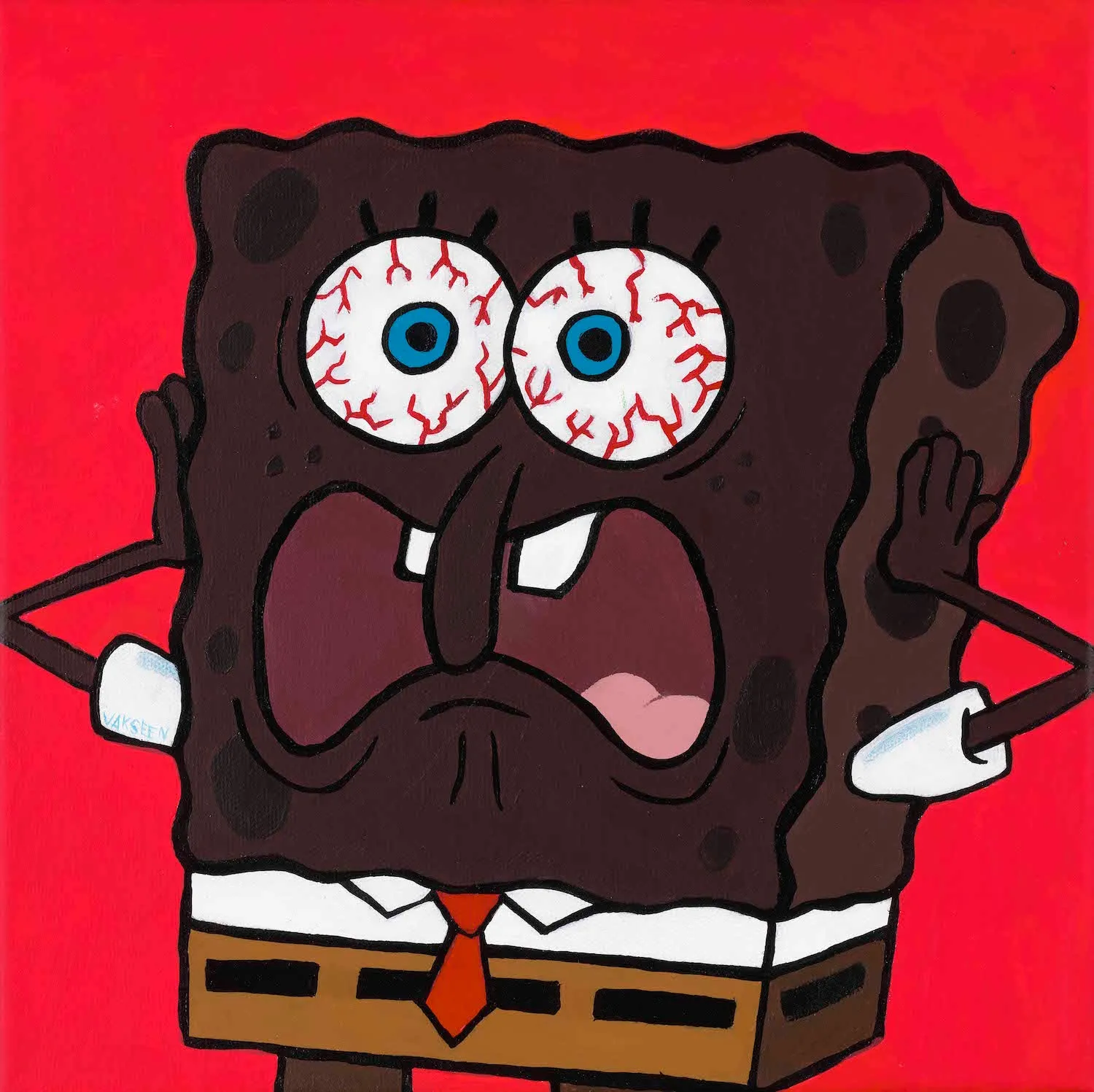 Patrick, What Am I?! - FOBP - Black Spongebob portrait art - Limited Edition Giclee Art Prints - Vakseen Art