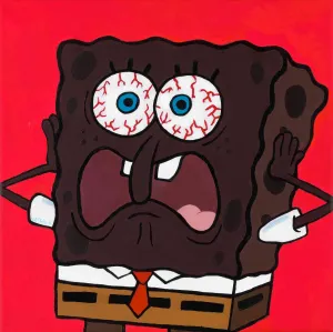 Patrick, What Am I?! - FOBP - Black Spongebob portrait art - Limited Edition Giclee Art Prints - Vakseen Art