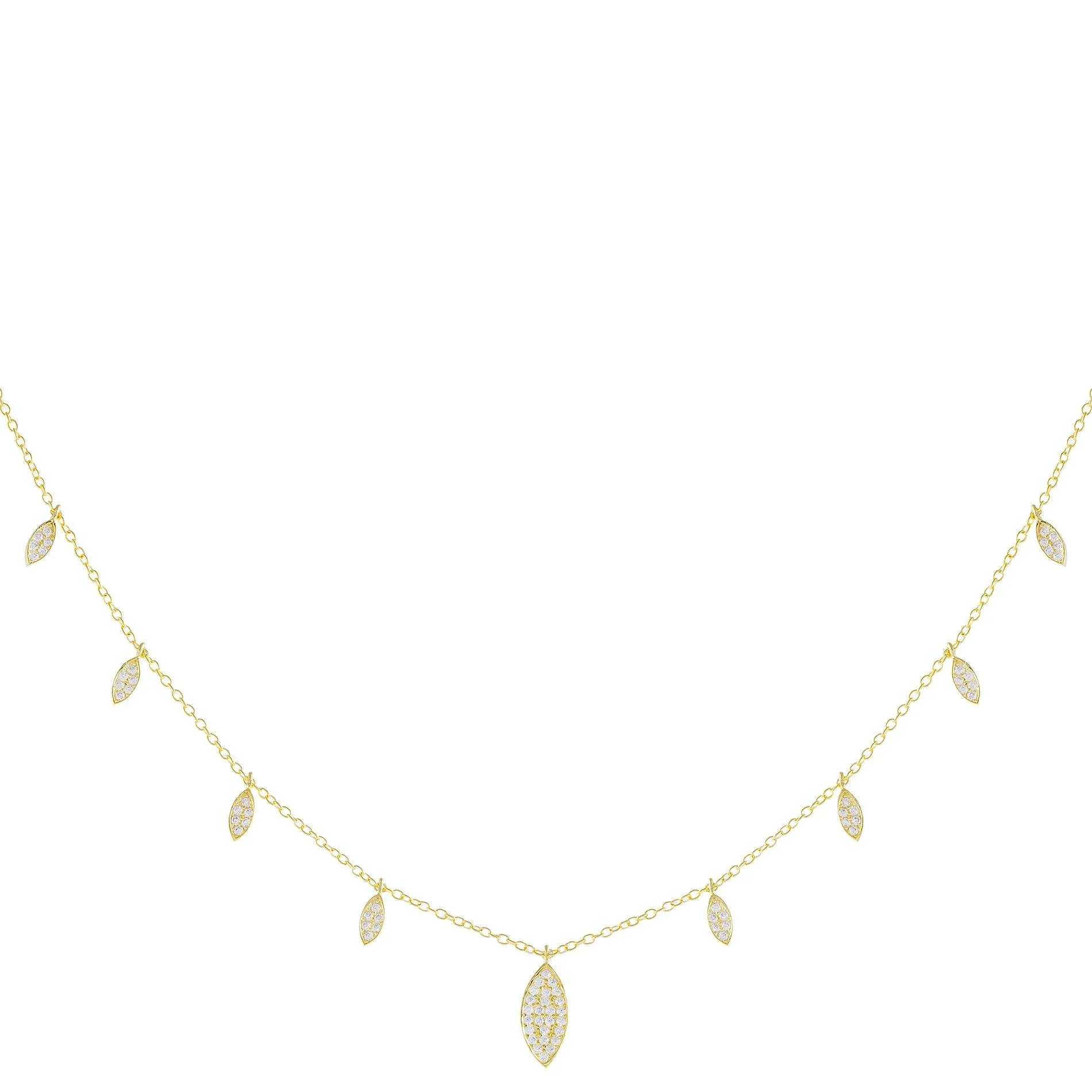 Pavé Dangling Teardrop Necklace
