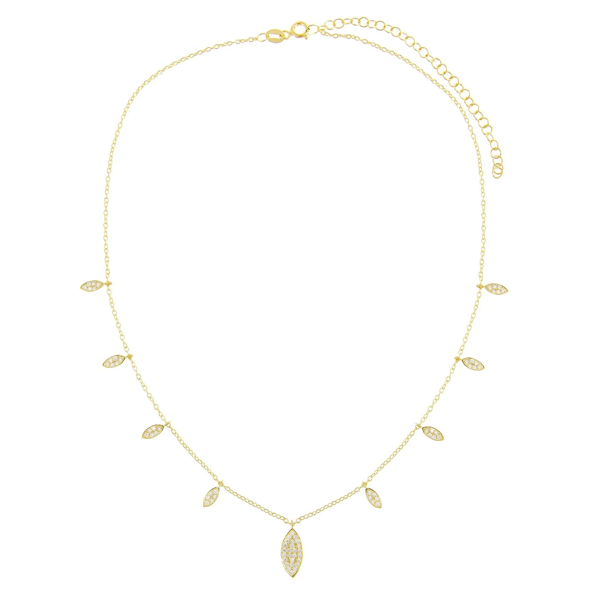 Pavé Dangling Teardrop Necklace