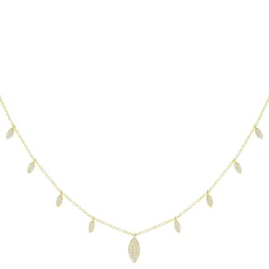 Pavé Dangling Teardrop Necklace
